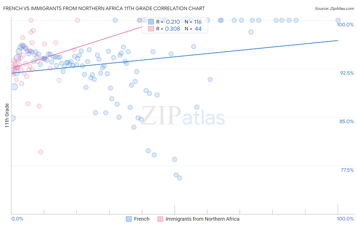 French vs Immigrants from Northern Africa 11th Grade