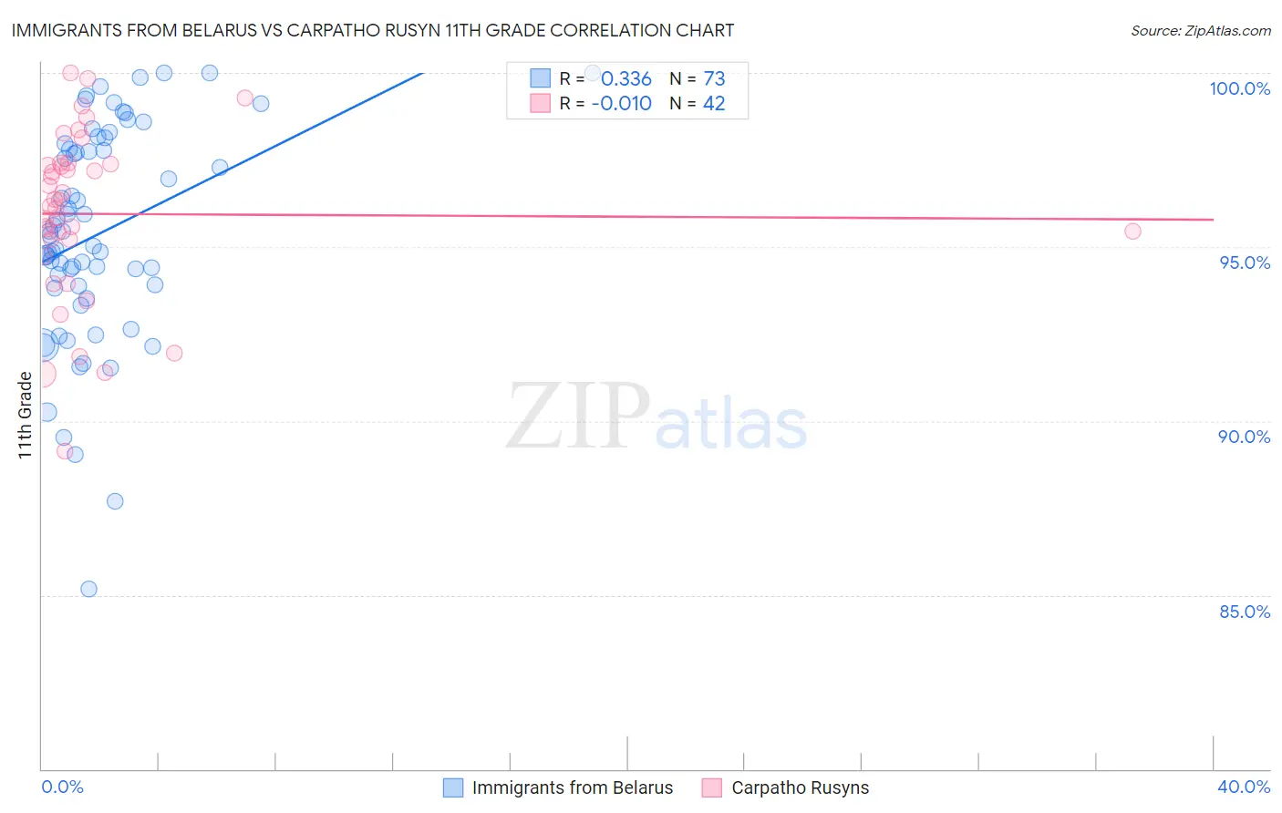 Immigrants from Belarus vs Carpatho Rusyn 11th Grade