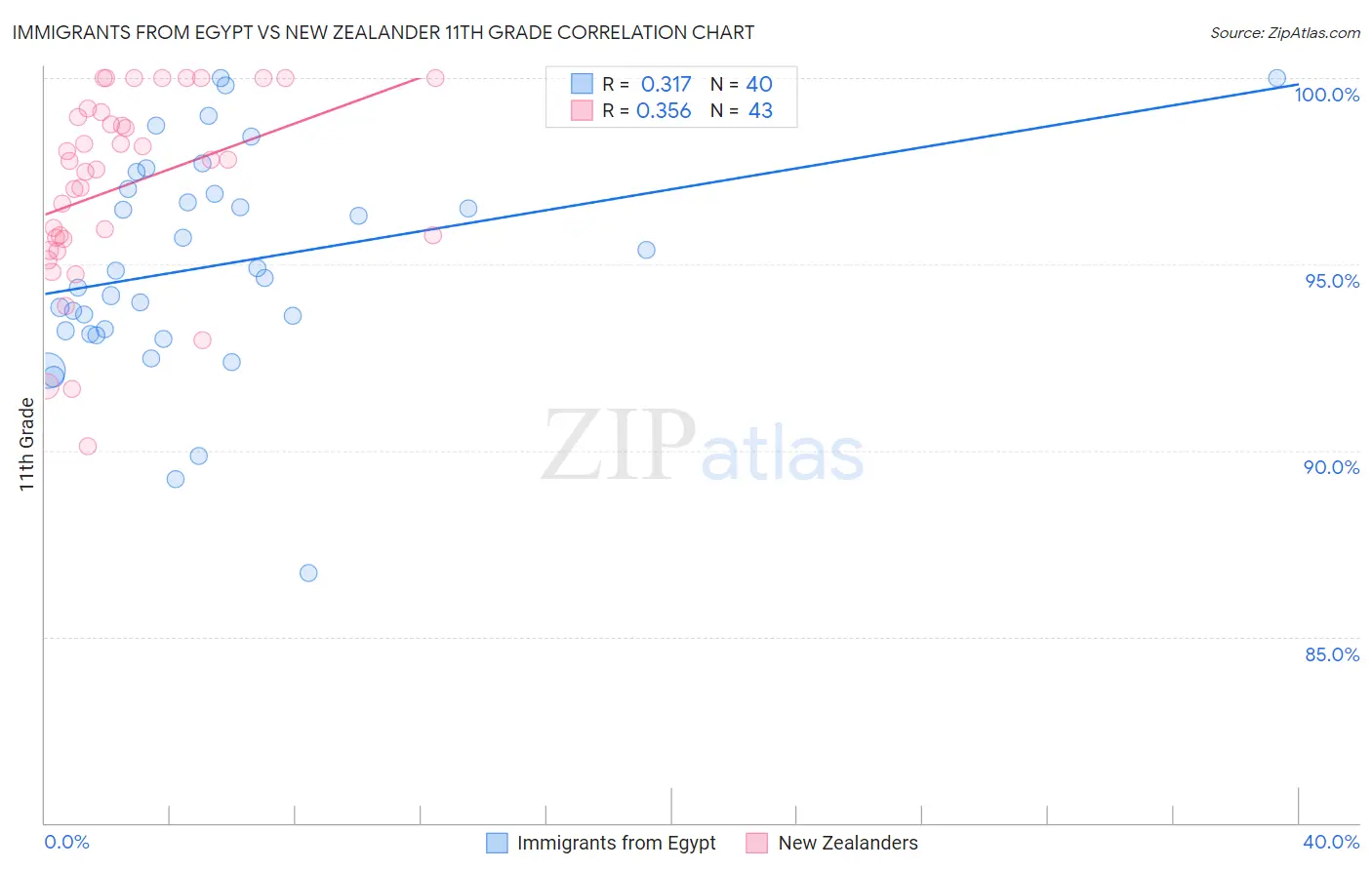Immigrants from Egypt vs New Zealander 11th Grade