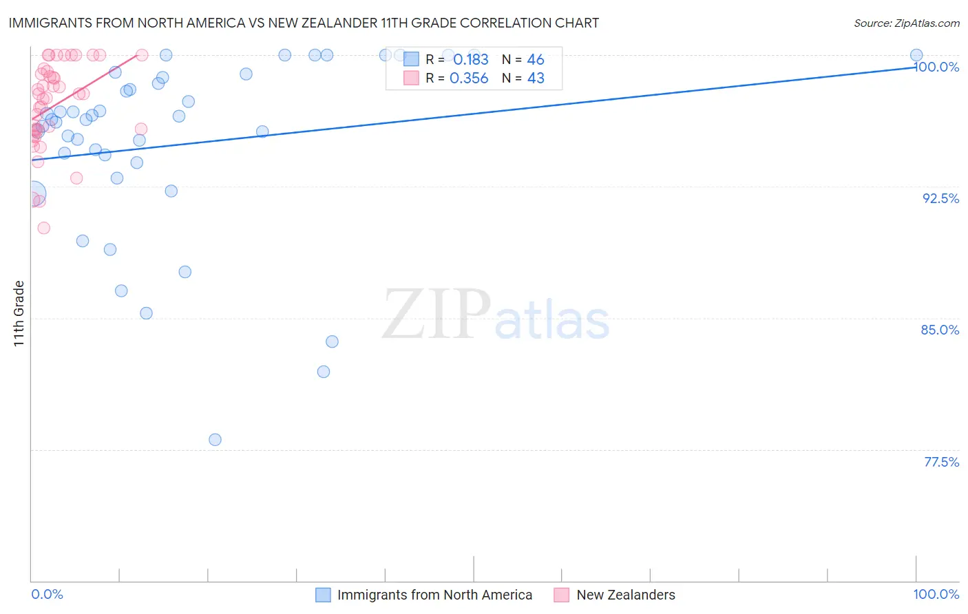 Immigrants from North America vs New Zealander 11th Grade