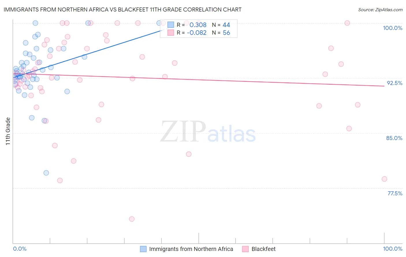 Immigrants from Northern Africa vs Blackfeet 11th Grade