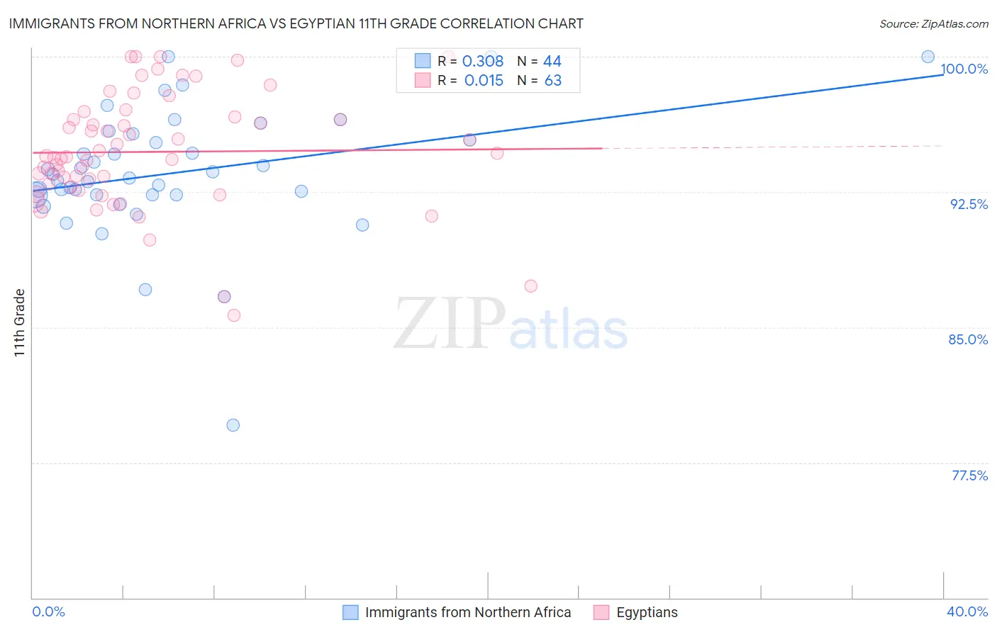 Immigrants from Northern Africa vs Egyptian 11th Grade