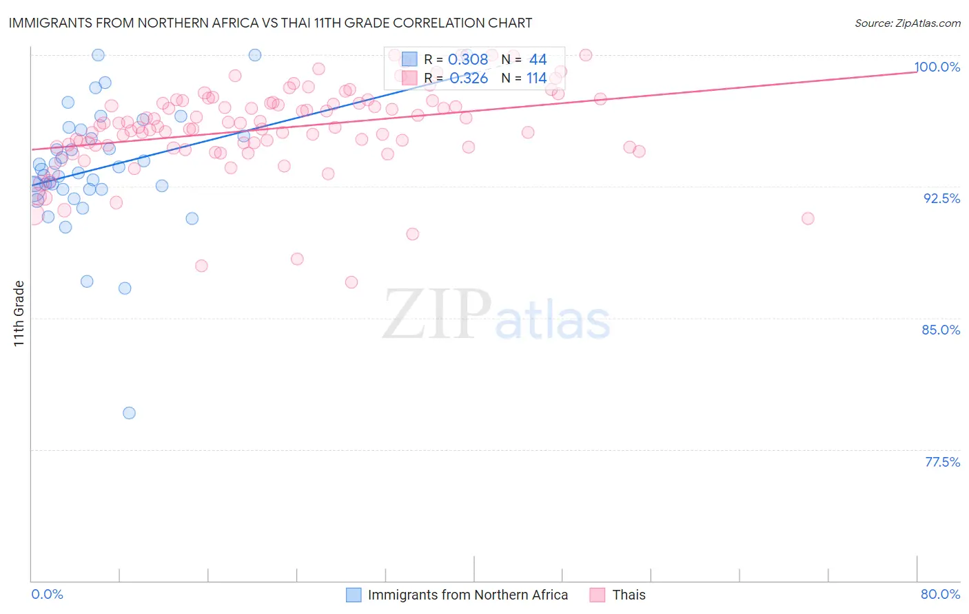 Immigrants from Northern Africa vs Thai 11th Grade