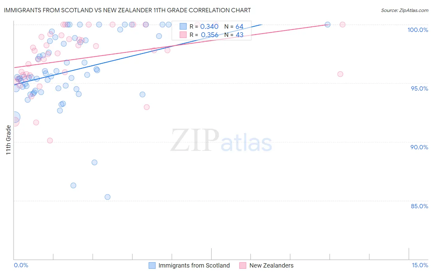 Immigrants from Scotland vs New Zealander 11th Grade
