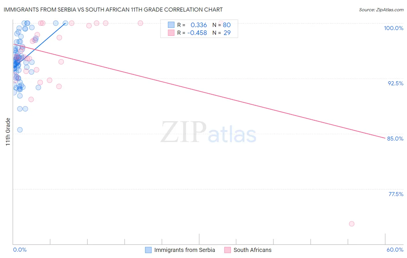 Immigrants from Serbia vs South African 11th Grade