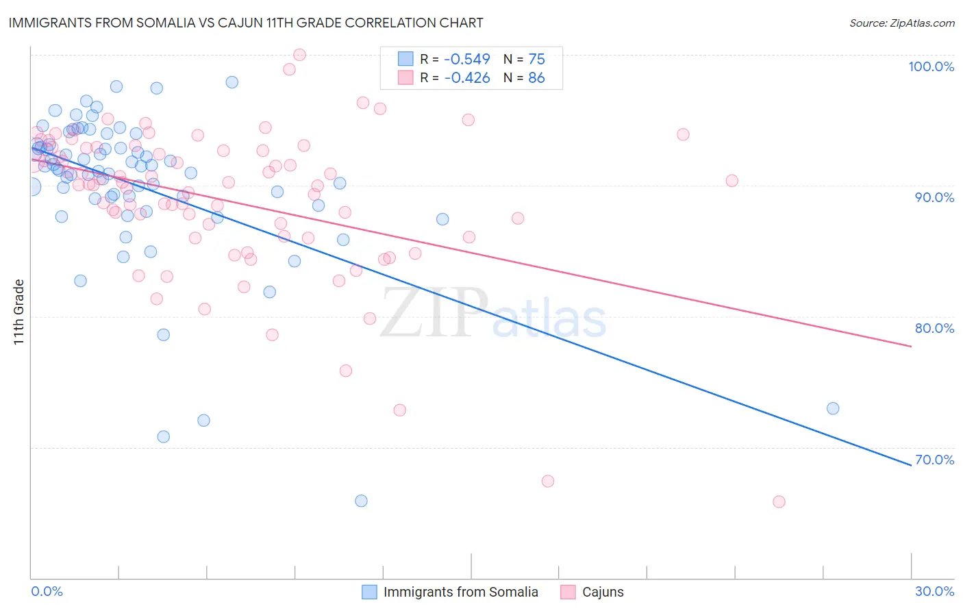 Immigrants from Somalia vs Cajun 11th Grade