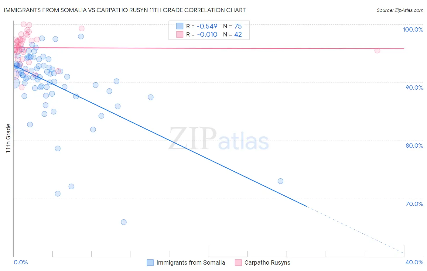 Immigrants from Somalia vs Carpatho Rusyn 11th Grade