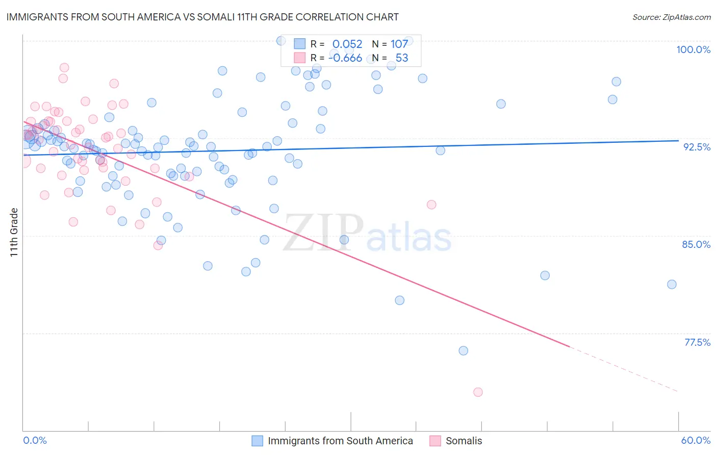Immigrants from South America vs Somali 11th Grade
