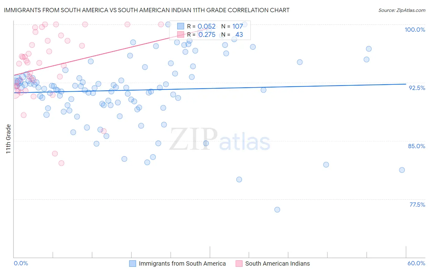Immigrants from South America vs South American Indian 11th Grade