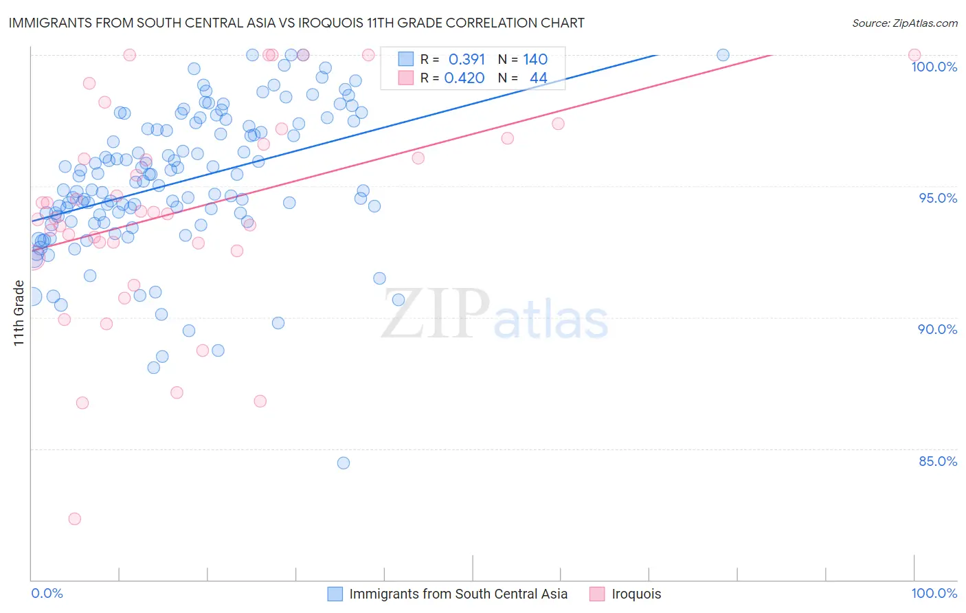 Immigrants from South Central Asia vs Iroquois 11th Grade