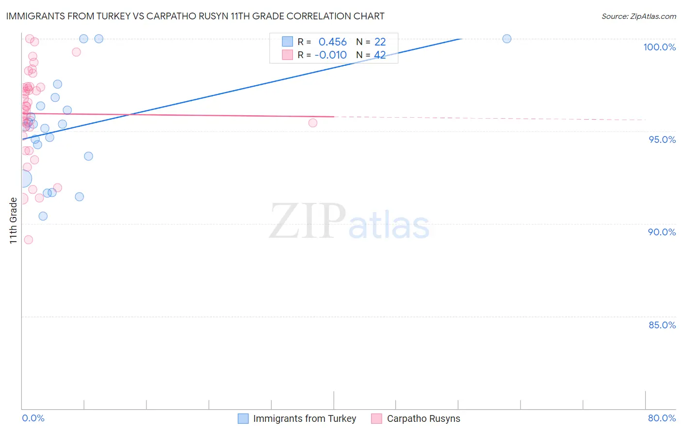 Immigrants from Turkey vs Carpatho Rusyn 11th Grade