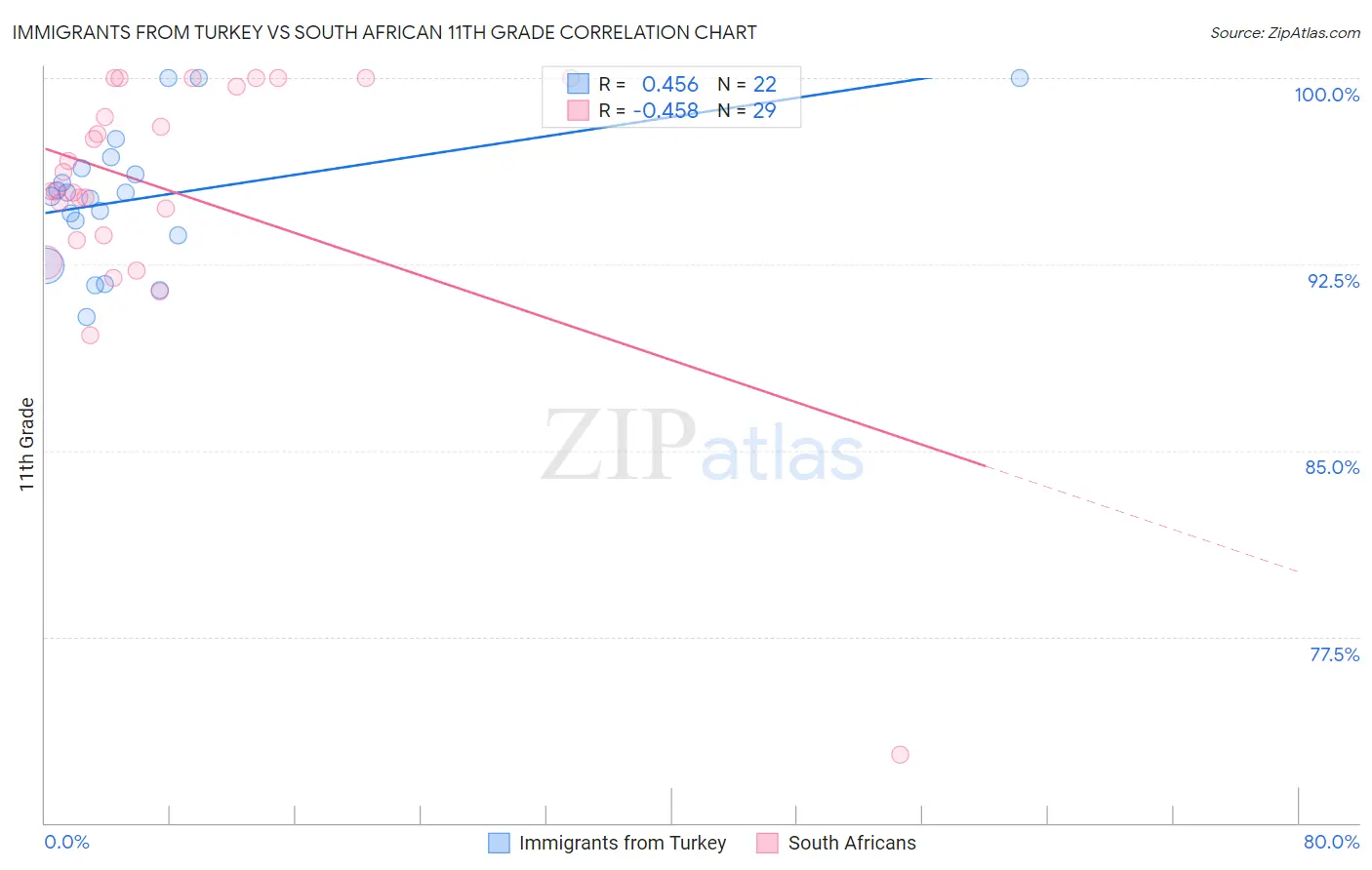 Immigrants from Turkey vs South African 11th Grade