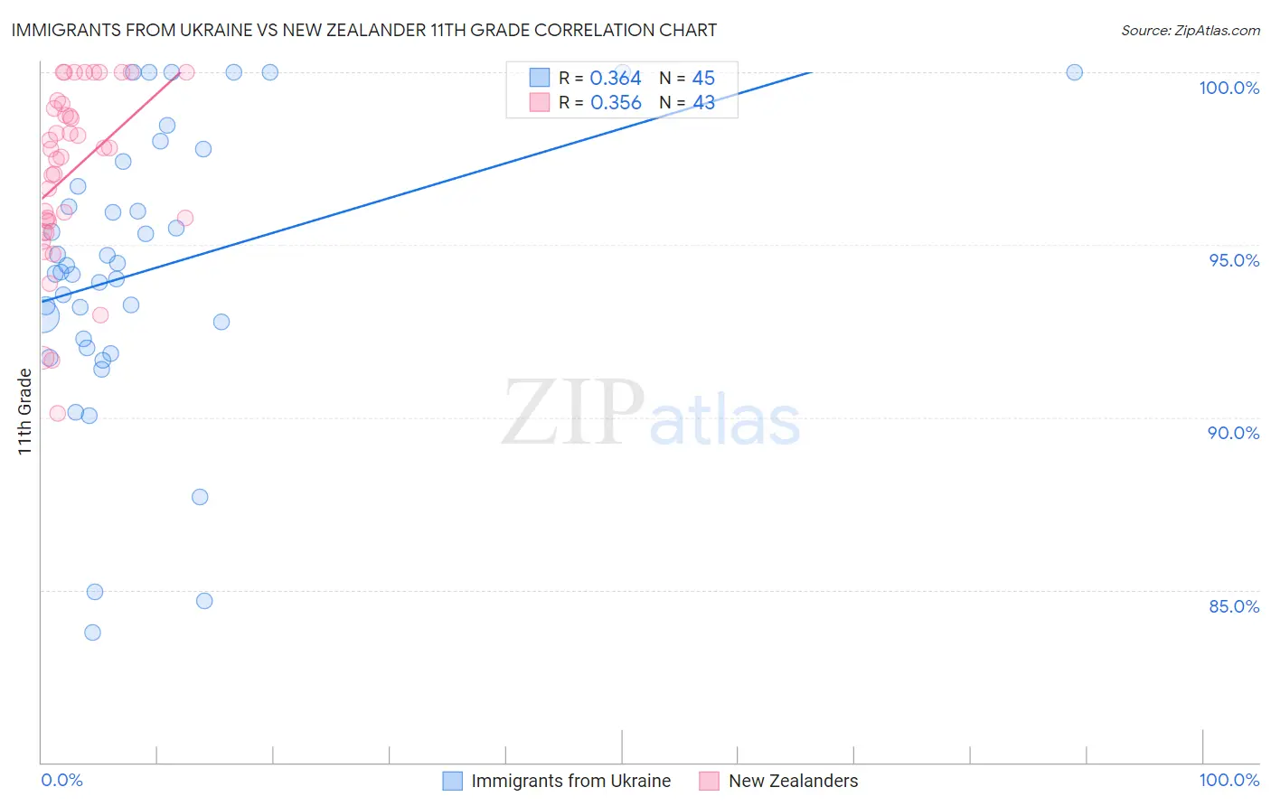 Immigrants from Ukraine vs New Zealander 11th Grade