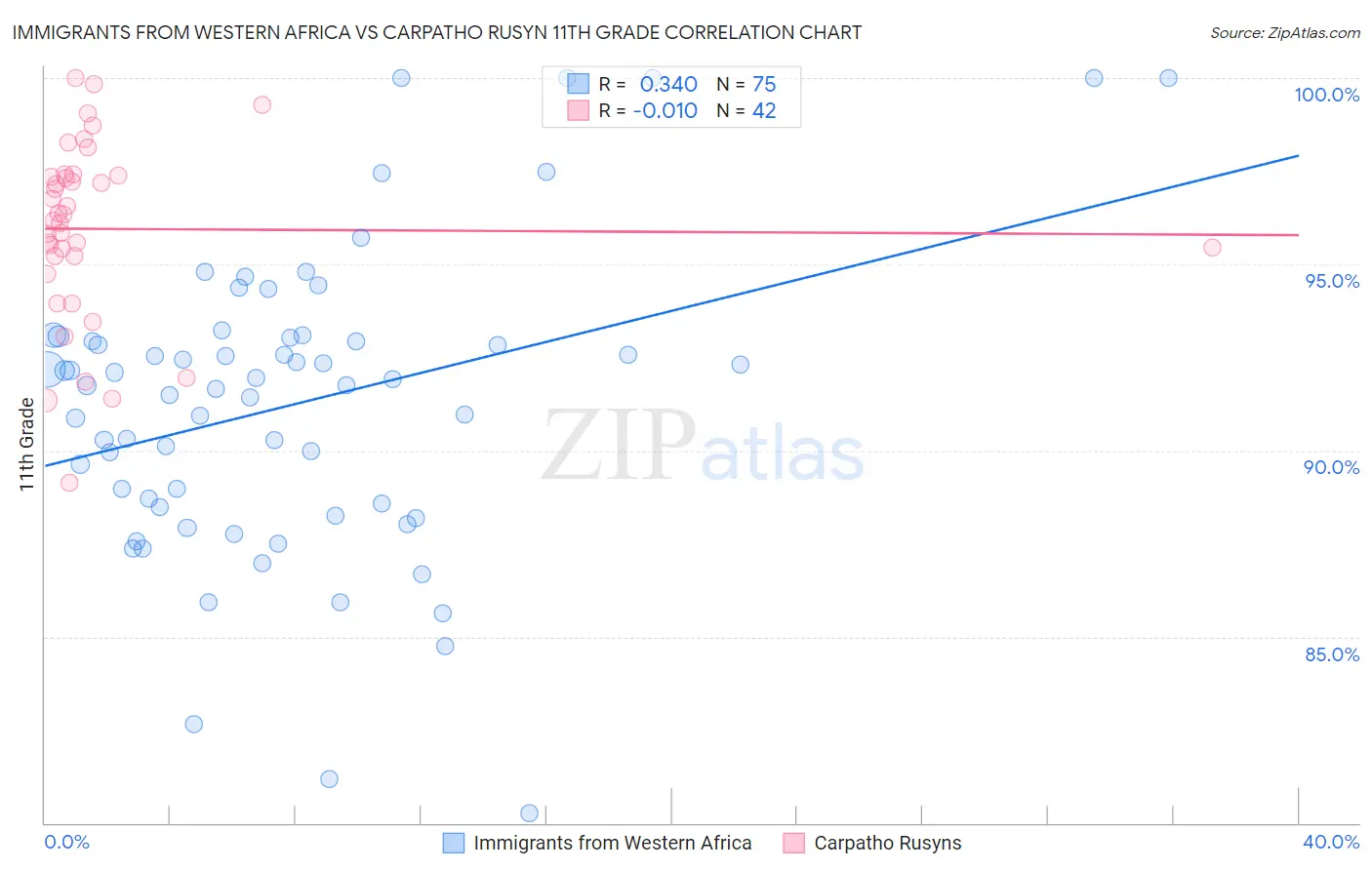 Immigrants from Western Africa vs Carpatho Rusyn 11th Grade