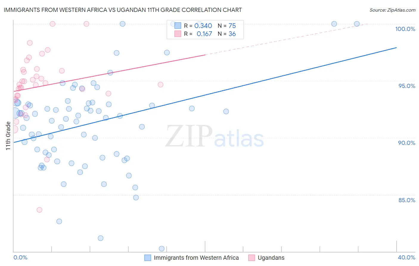 Immigrants from Western Africa vs Ugandan 11th Grade