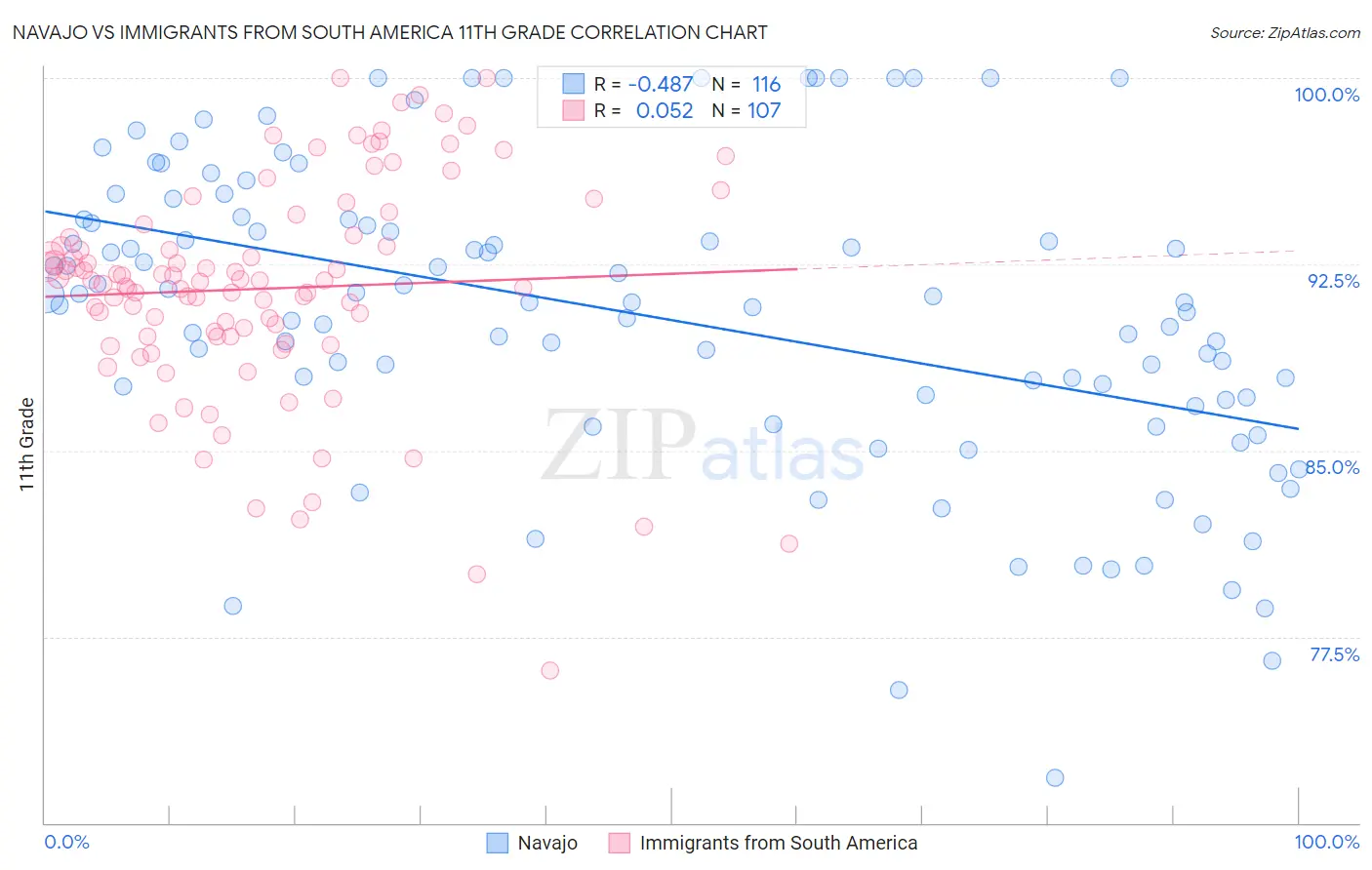 Navajo vs Immigrants from South America 11th Grade