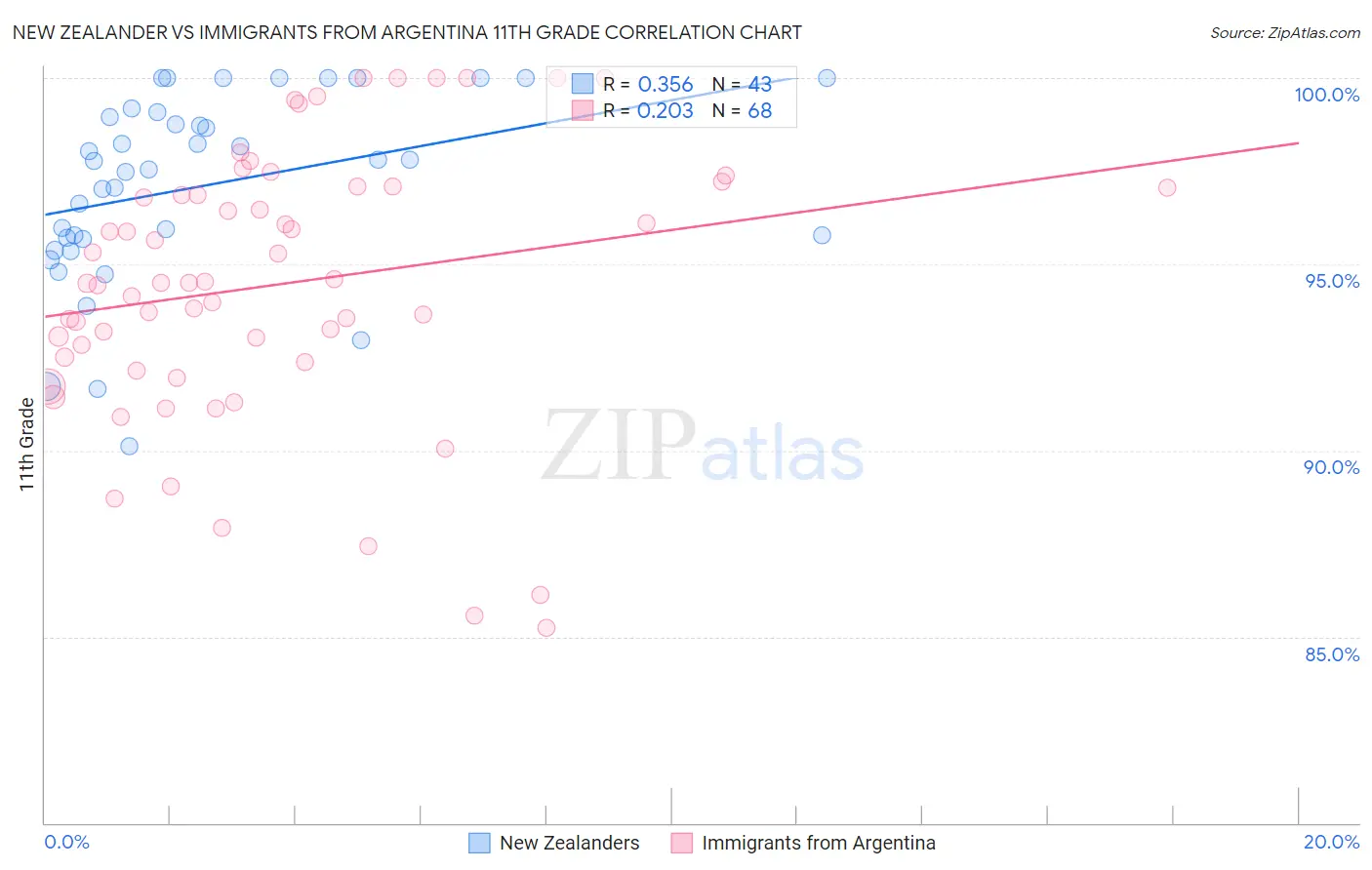 New Zealander vs Immigrants from Argentina 11th Grade