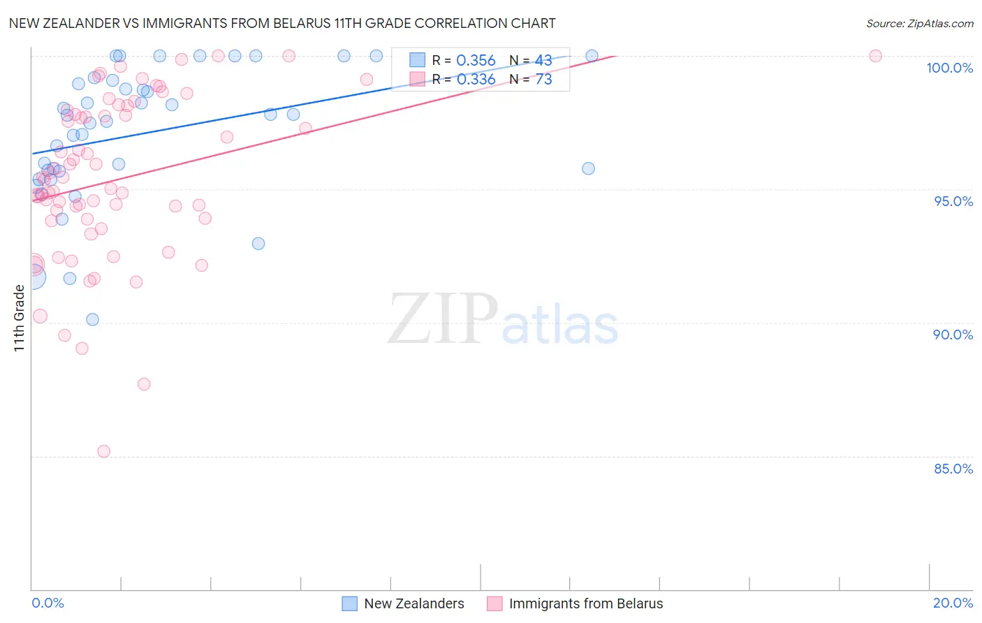 New Zealander vs Immigrants from Belarus 11th Grade