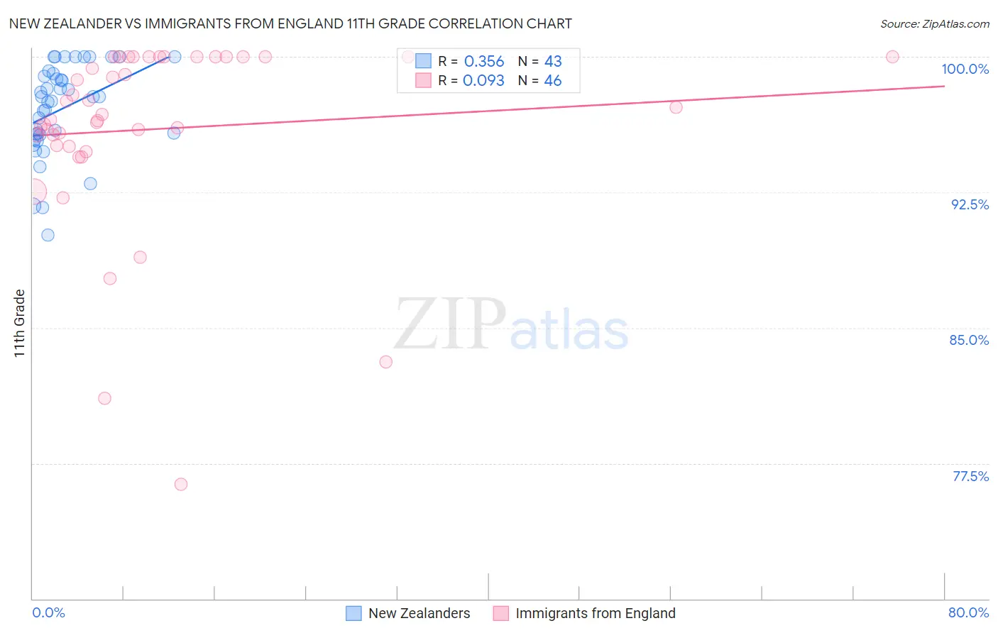 New Zealander vs Immigrants from England 11th Grade