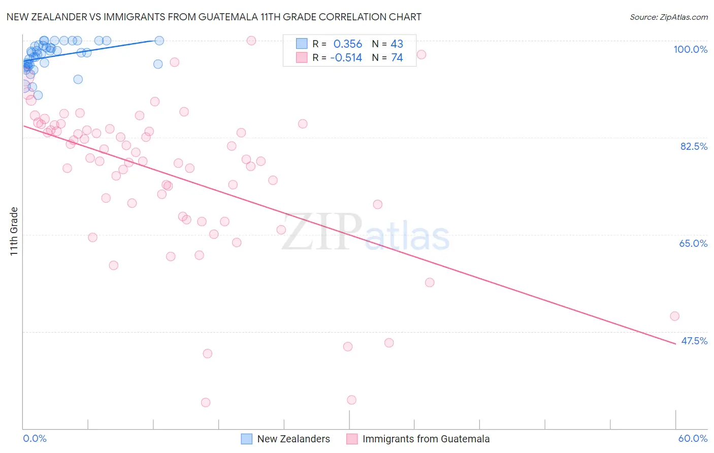 New Zealander vs Immigrants from Guatemala 11th Grade