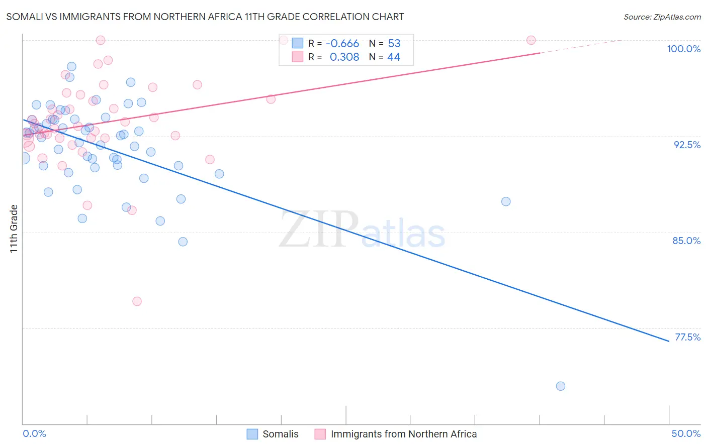 Somali vs Immigrants from Northern Africa 11th Grade