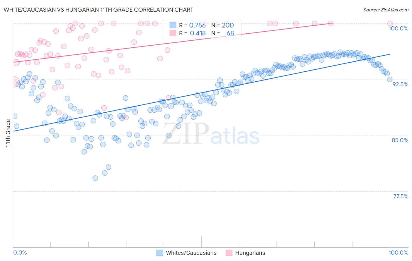 White/Caucasian vs Hungarian 11th Grade
