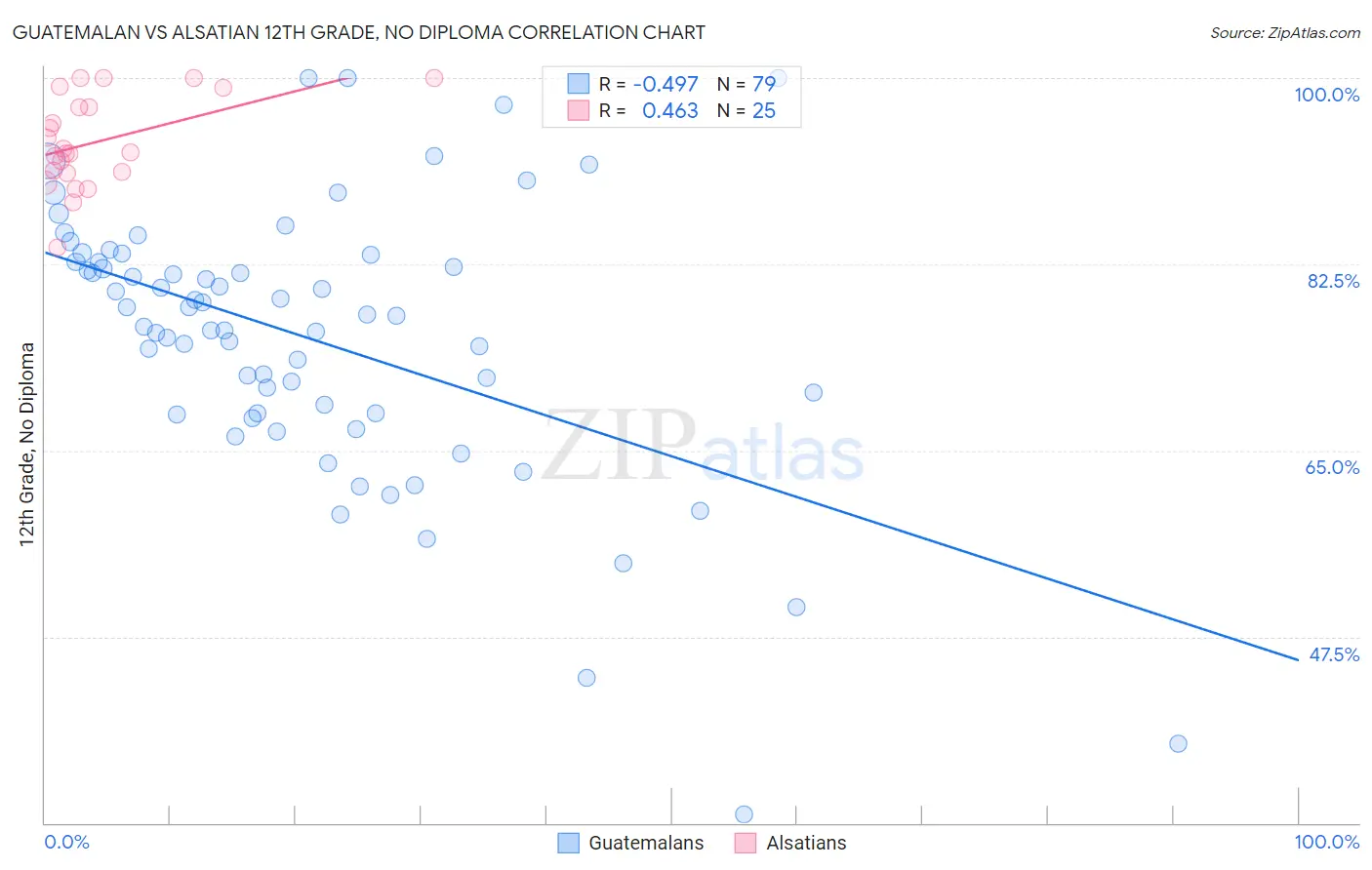 Guatemalan vs Alsatian 12th Grade, No Diploma