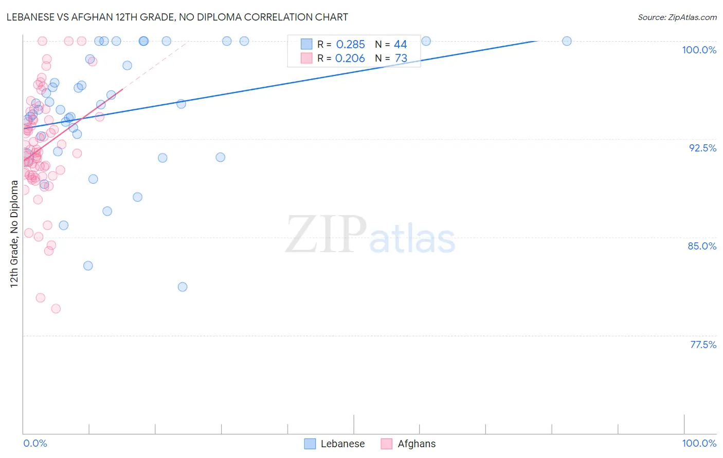 Lebanese vs Afghan 12th Grade, No Diploma