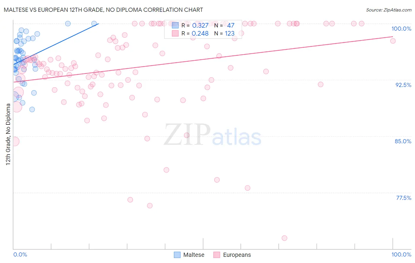 Maltese vs European 12th Grade, No Diploma