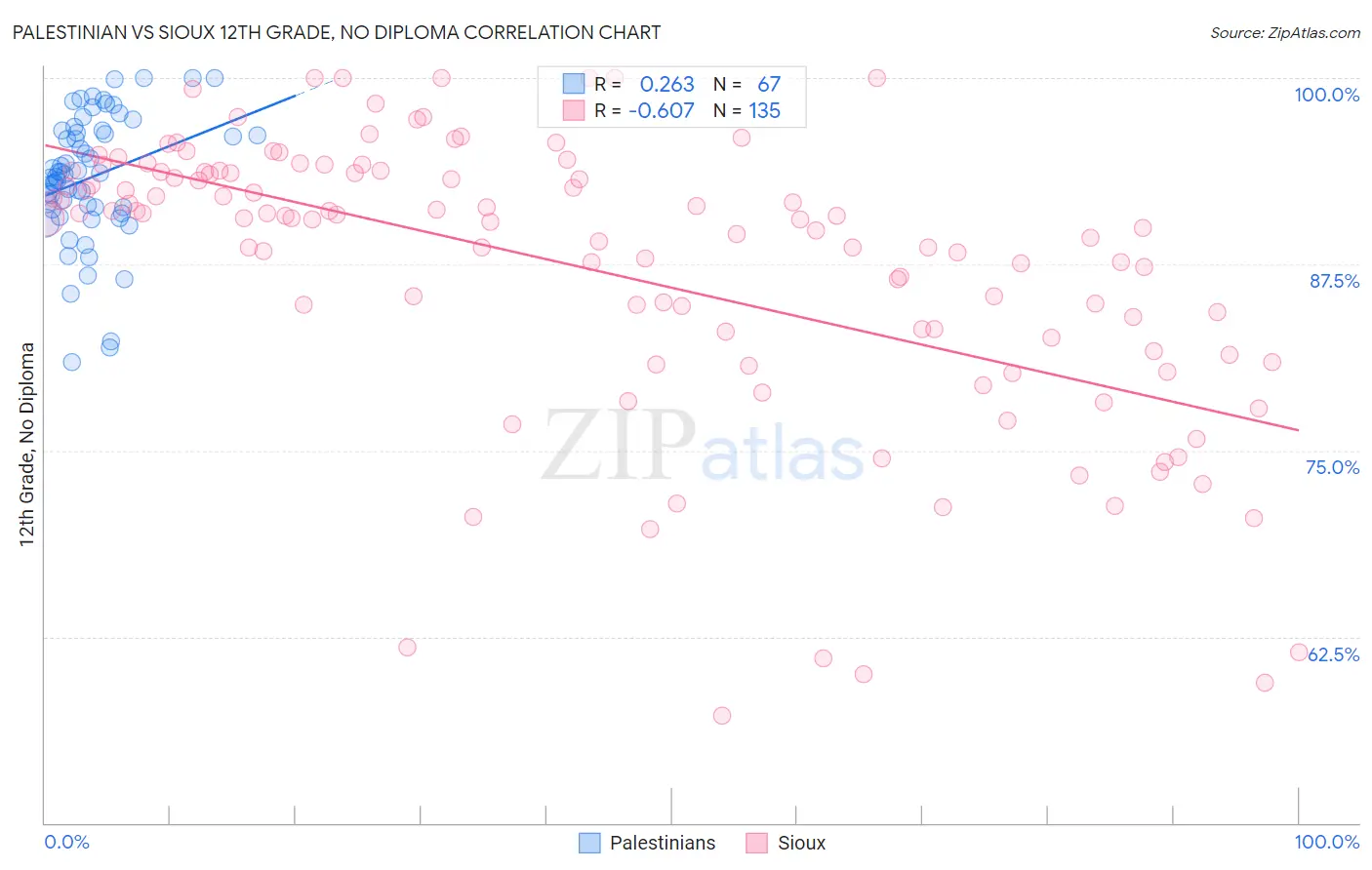 Palestinian vs Sioux 12th Grade, No Diploma