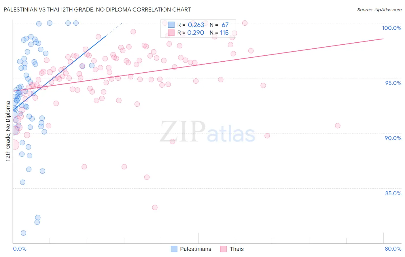 Palestinian vs Thai 12th Grade, No Diploma