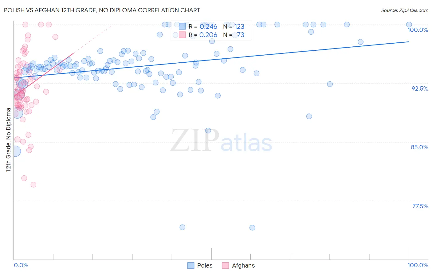 Polish vs Afghan 12th Grade, No Diploma