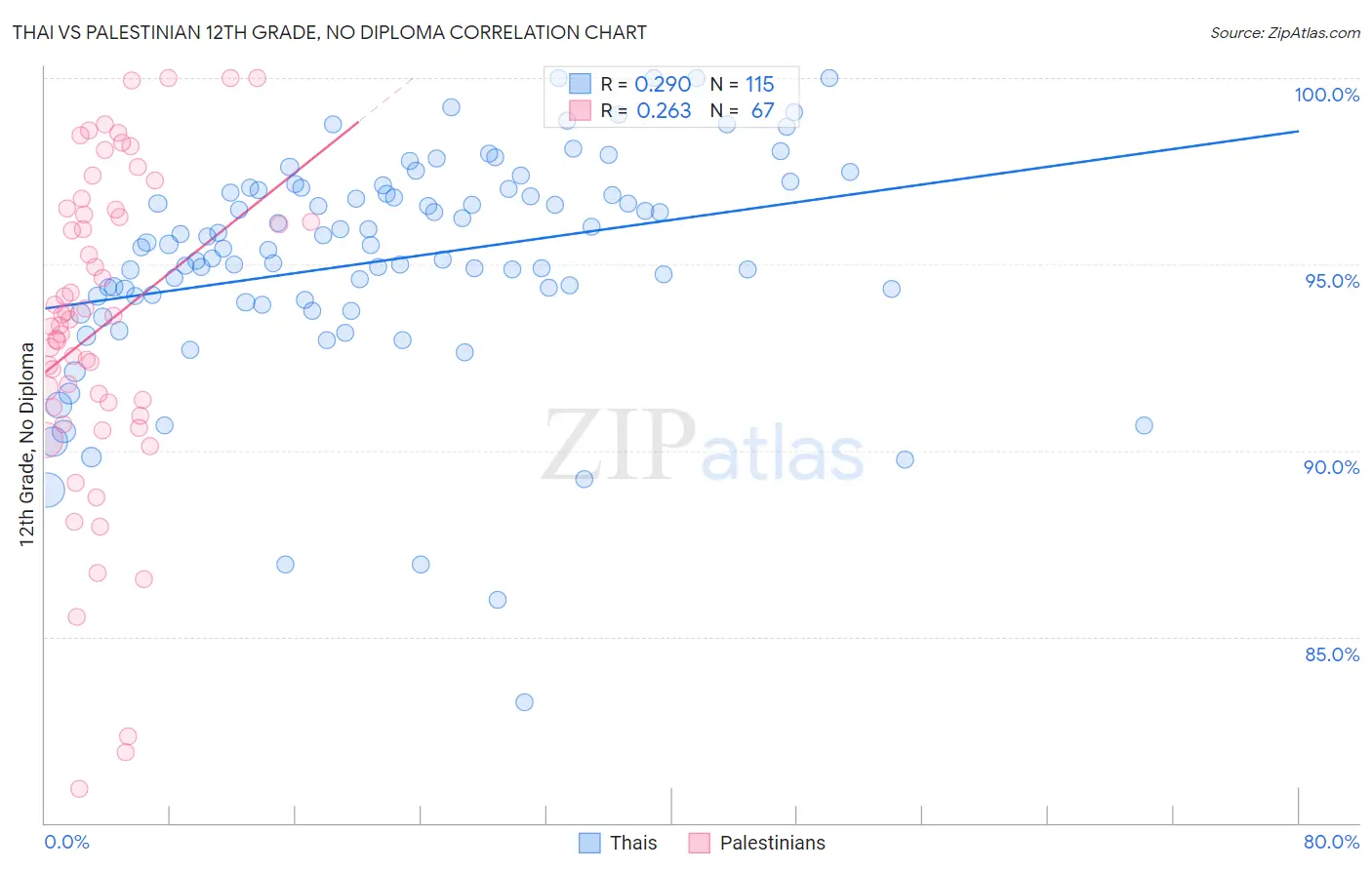 Thai vs Palestinian 12th Grade, No Diploma