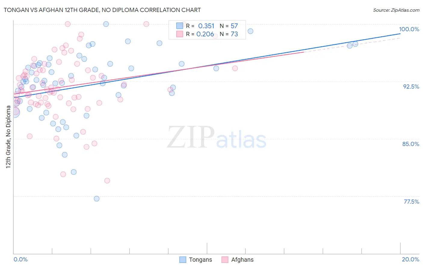 Tongan vs Afghan 12th Grade, No Diploma
