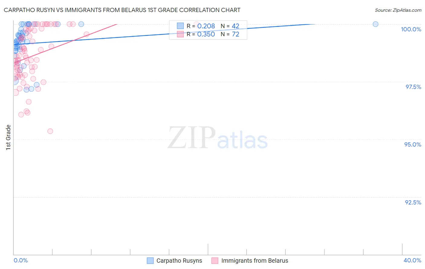 Carpatho Rusyn vs Immigrants from Belarus 1st Grade