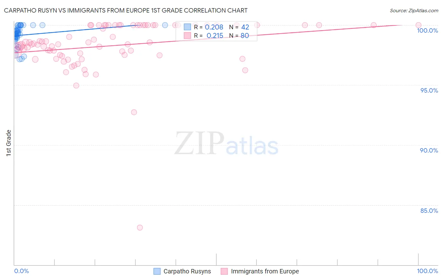 Carpatho Rusyn vs Immigrants from Europe 1st Grade