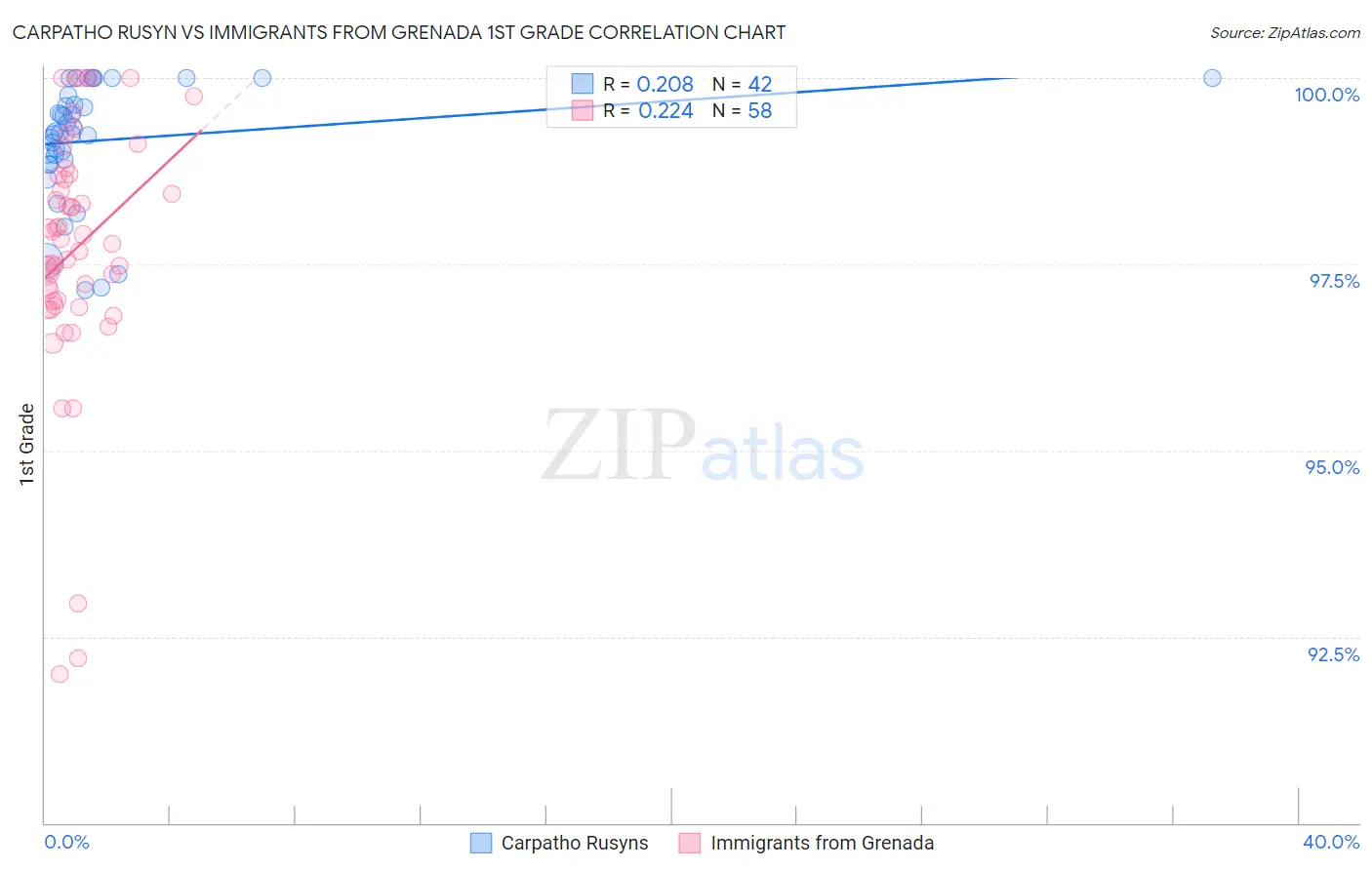 Carpatho Rusyn vs Immigrants from Grenada 1st Grade