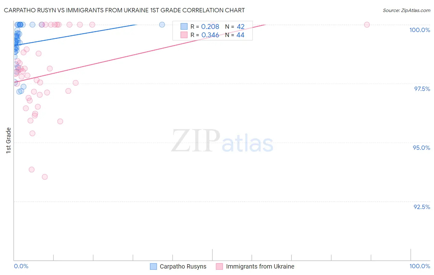 Carpatho Rusyn vs Immigrants from Ukraine 1st Grade