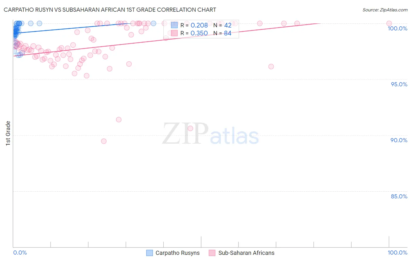 Carpatho Rusyn vs Subsaharan African 1st Grade