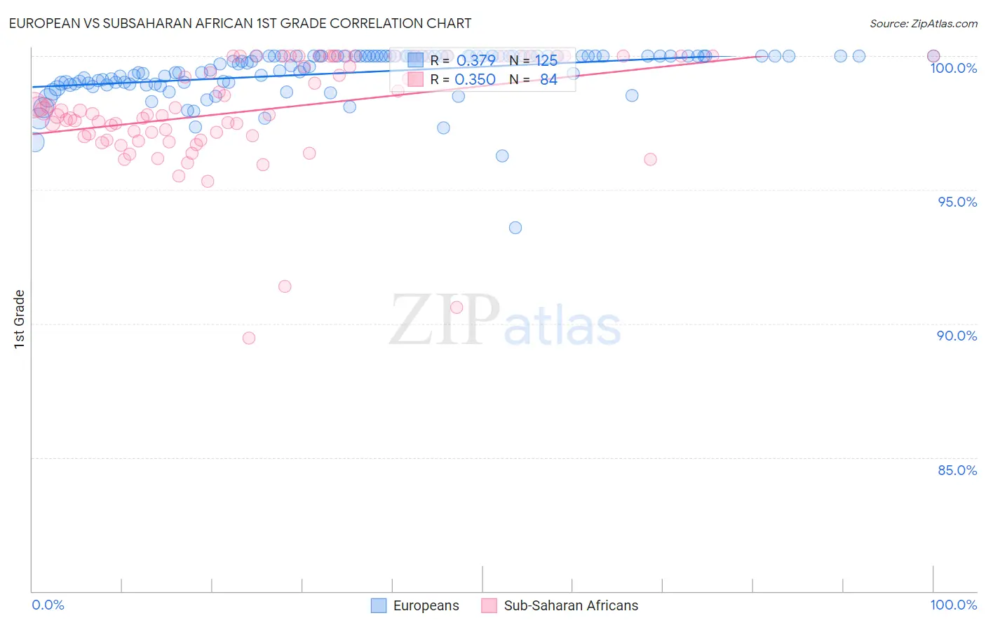 European vs Subsaharan African 1st Grade