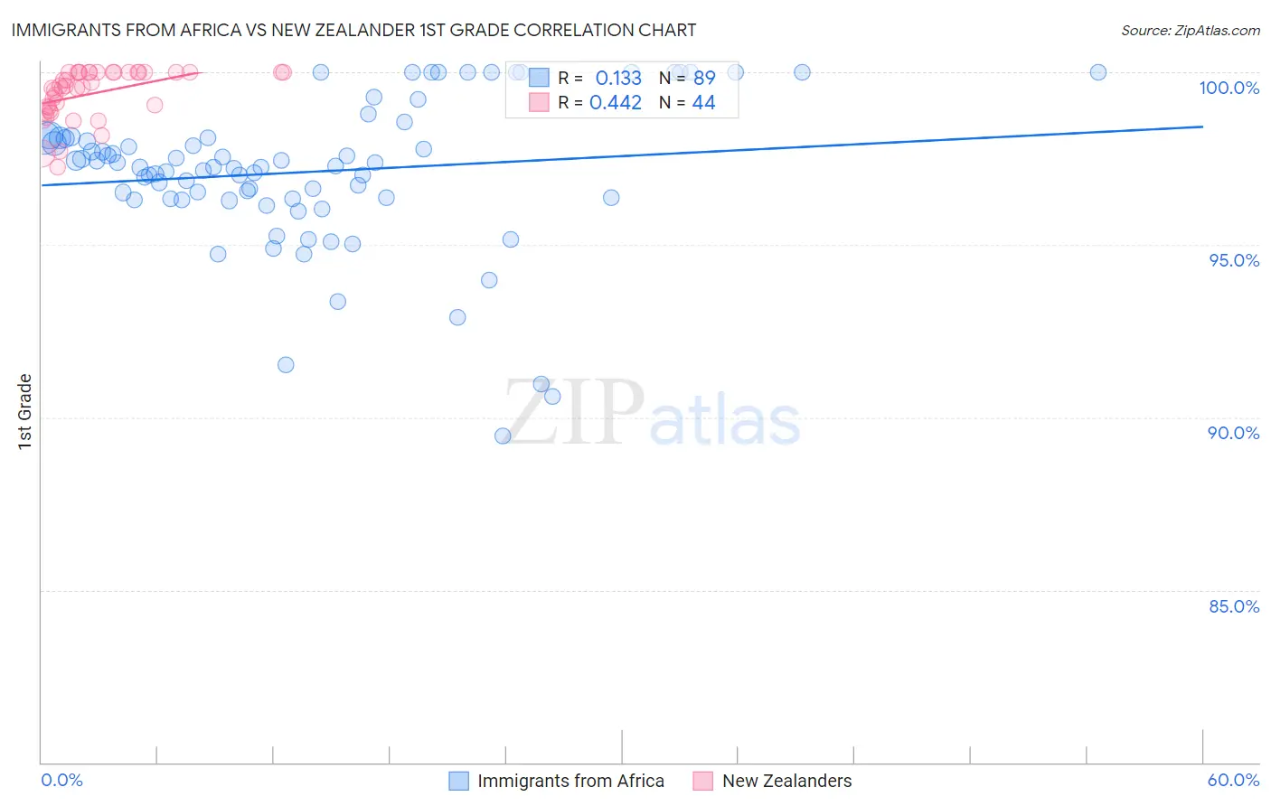 Immigrants from Africa vs New Zealander 1st Grade