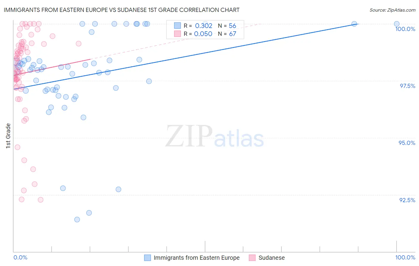 Immigrants from Eastern Europe vs Sudanese 1st Grade