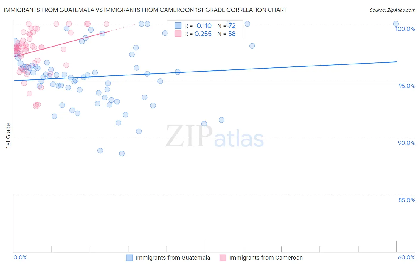 Immigrants from Guatemala vs Immigrants from Cameroon 1st Grade