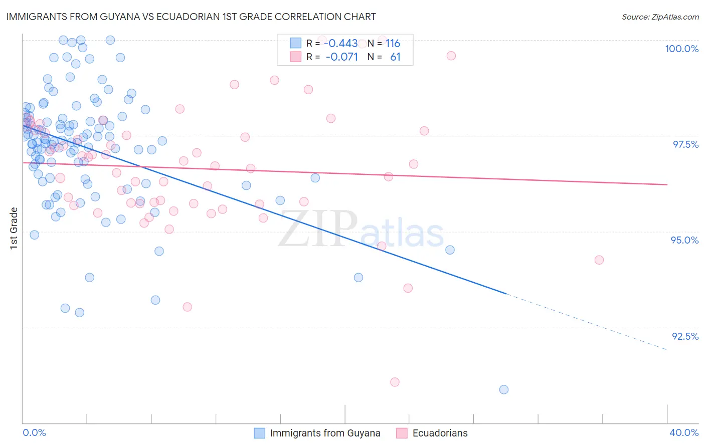 Immigrants from Guyana vs Ecuadorian 1st Grade