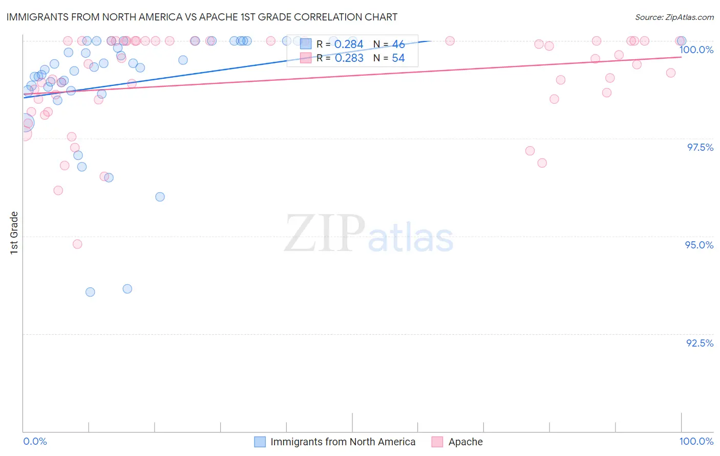 Immigrants from North America vs Apache 1st Grade
