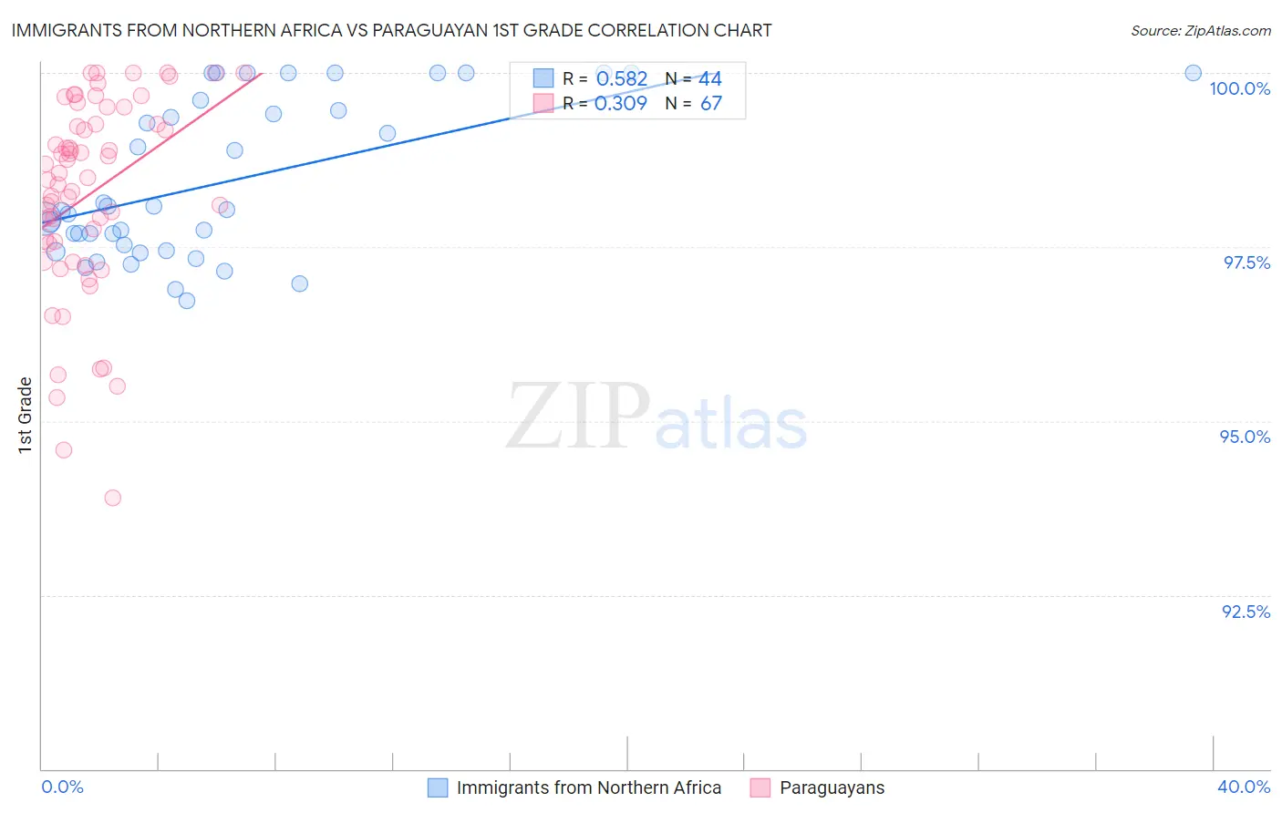 Immigrants from Northern Africa vs Paraguayan 1st Grade