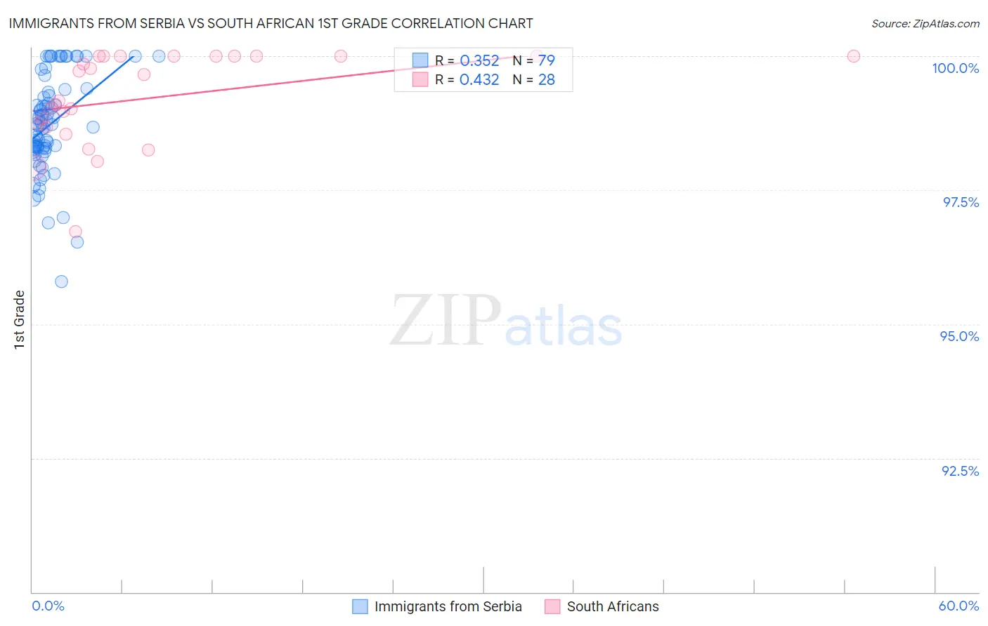 Immigrants from Serbia vs South African 1st Grade