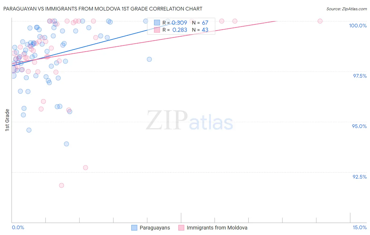 Paraguayan vs Immigrants from Moldova 1st Grade