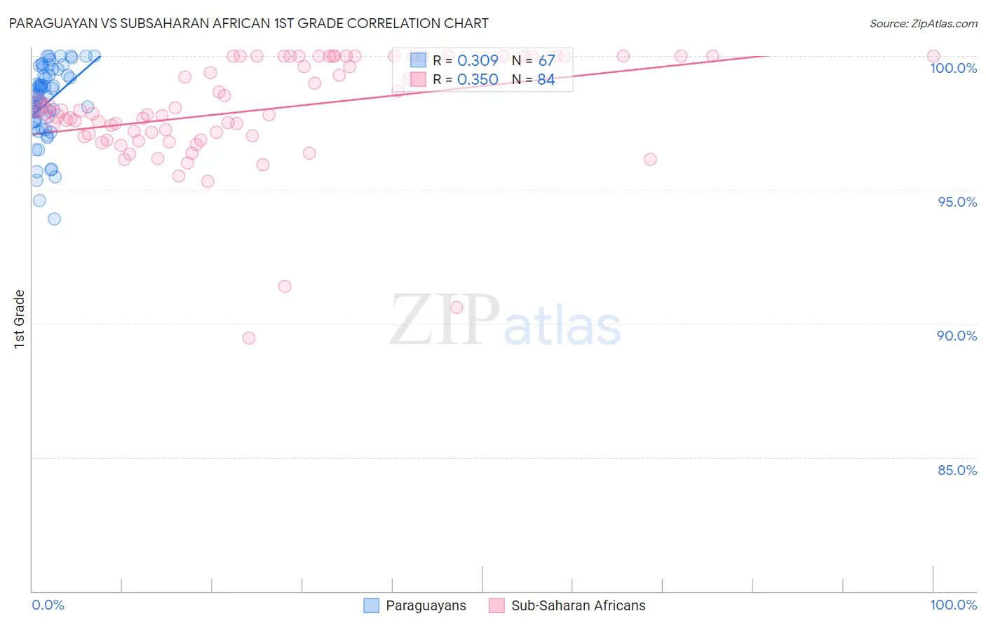 Paraguayan vs Subsaharan African 1st Grade