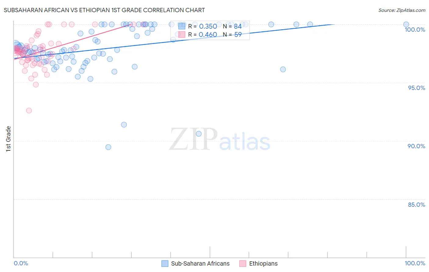 Subsaharan African vs Ethiopian 1st Grade